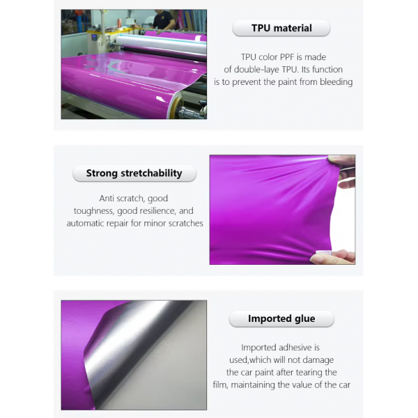Purple Color TPU PPF Car Wrap Film